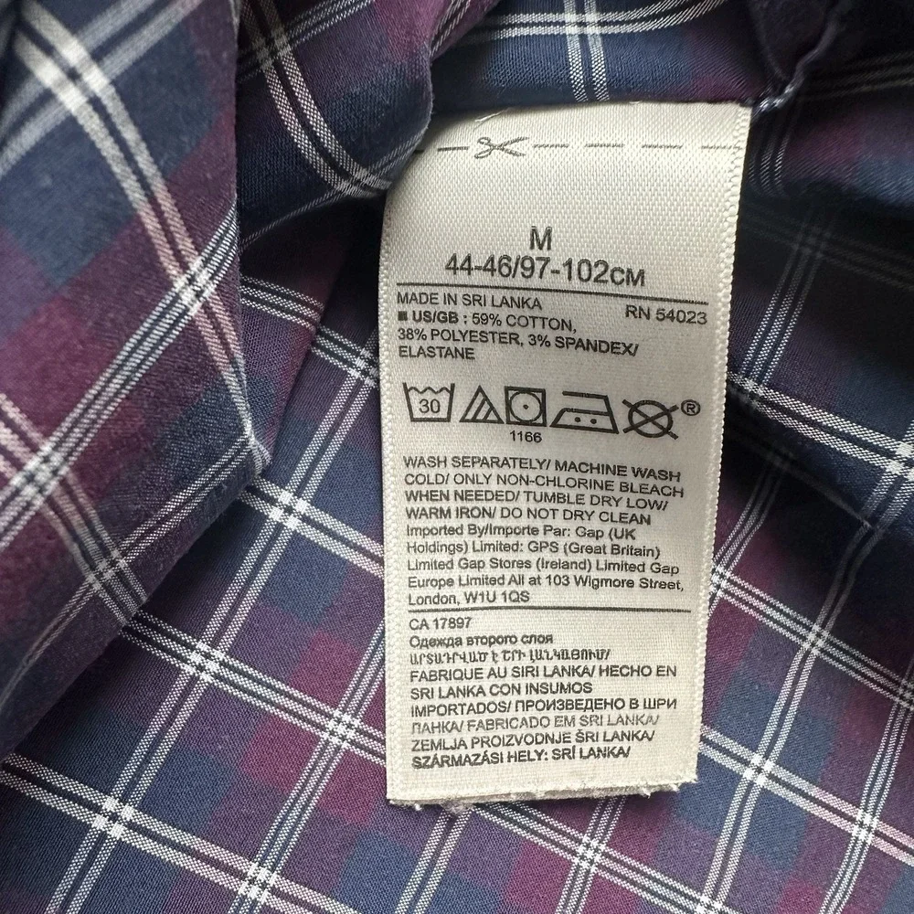 Banana Republic Men's Purple Slim Flex Fit Tech Stretch Cotton Shirt Size Medium